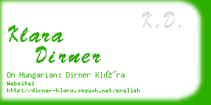 klara dirner business card